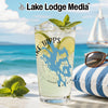 Glass with Lake Tapps Washington graphic, lime, mint, and ice.