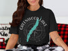 Black t-shirt with Greenwood Lake map and compass graphic, New Jersey.