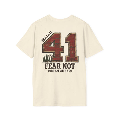 Isaiah 41:10 Fear Not For I am With You Bible Verse Scripture T-Shirt | Sports Jersey | Baptism Gift Rustic Mountain Retro