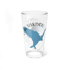 Glass with blue Lake Siskiyou map, compass rose, and "California" text.