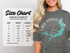 Size chart for Comfort Colors 1717 heavyweight adult tee with measurements.