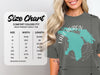Size chart for Comfort Colors 1717 heavyweight adult tee with width and length measurements.