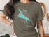 T-shirt with a turquoise map of Canyon Lake, Arizona, and compass rose.