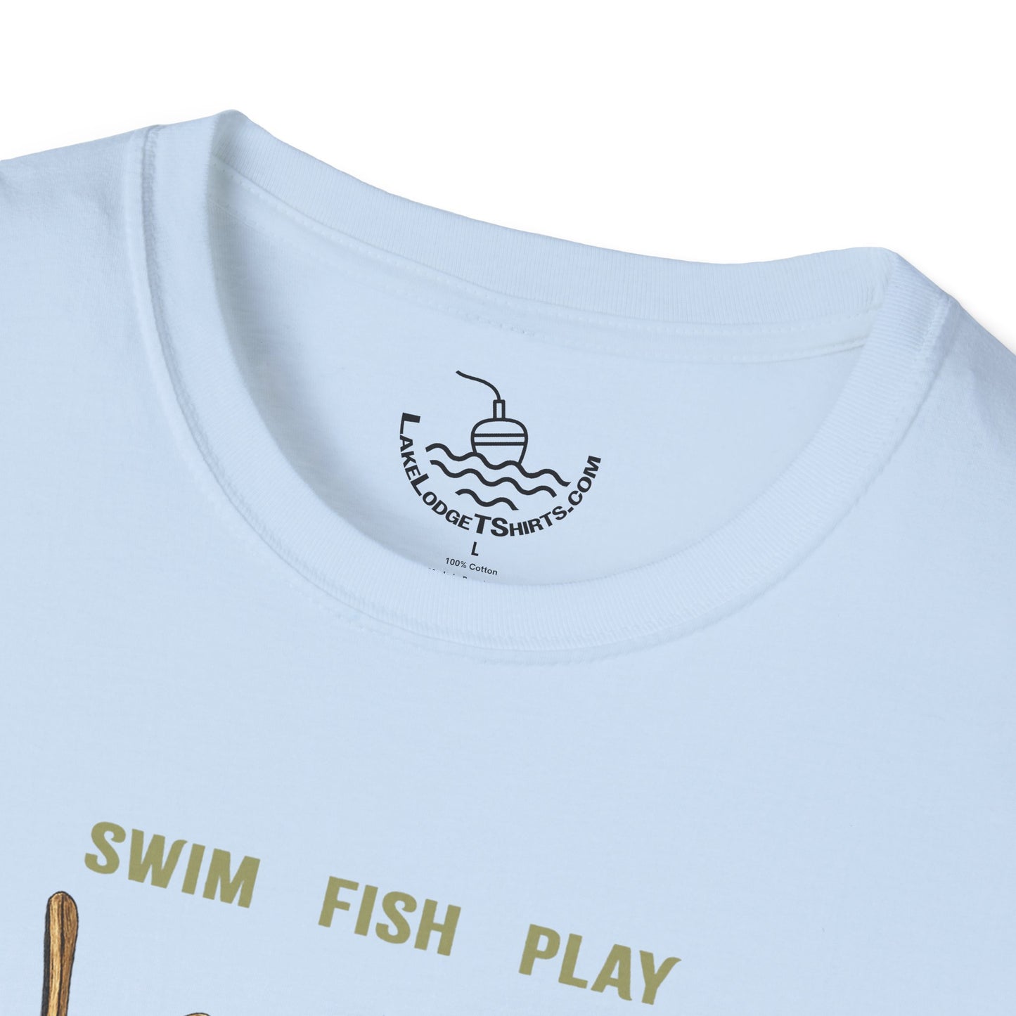 Lake Life T-Shirt | Boat Oars Life Preserver Anchor Letters Rustic Design | Fishing Water Skiing Gift Tee
