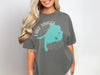 Grey t-shirt with teal Lake Simcoe map graphic and "Ontario" text.