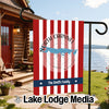 Garden flag with red and white stripes, "North Channel Michigan", and "The Smith Family".