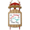 Sled ornament with "Merry Christmas From Greers Ferry" and lake map design.