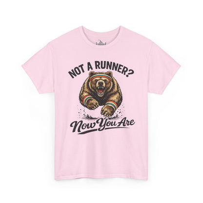 Running Shirt Kodiak Bear Not a Runner Now You Are Tee | Funny Tee for 5k and 10k Races | Walking Aerobics Workout Shirt