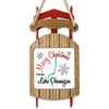 Wooden sled ornament with "Merry Christmas From Lake Okanagan" text.