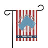 Garden flag with red and white stripes, Little Turtle Lake shape, and "The Smith Family" text.