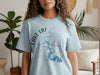 Light blue t-shirt with Lake LBJ Texas map and compass design