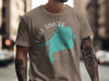 Brown t-shirt with teal Lake Simcoe map and compass graphic.