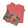 USA 250th Anniversary Land of the Free Because of the Brave T-Shirt | Patriotic Fourth of July Scrapbook Collage Design