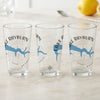 Three glasses featuring the "Lake Rayburn" design with a compass and lake outline.