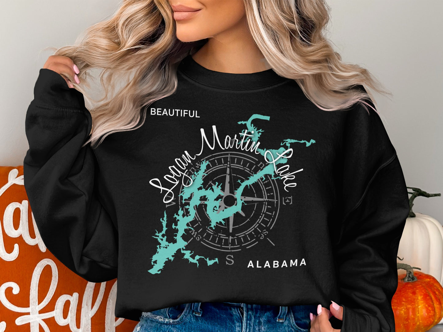 Logan Martin Lake Map Design T-Shirt or Sweatshirt