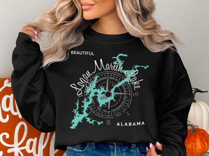 Logan Martin Lake Map Design T-Shirt or Sweatshirt