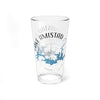 Clear glass pint glass with "Lake Amistad Texas" text and map design.