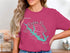 T-shirt with Sam Rayburn Reservoir map and compass graphic, Texas.