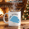White mug with "Lake Monroe Florida" map graphic and splash.