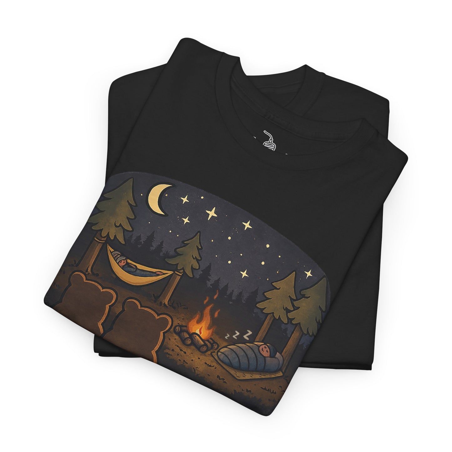 Campfire Bears Humor T-Shirt, People in Sleeping Bags are Bear Burritos and Tacos Joke, Camping Hiking Smores Bonfire Apparel