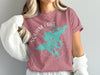 Squam Lake New Hampshire map graphic on pink t-shirt with compass.