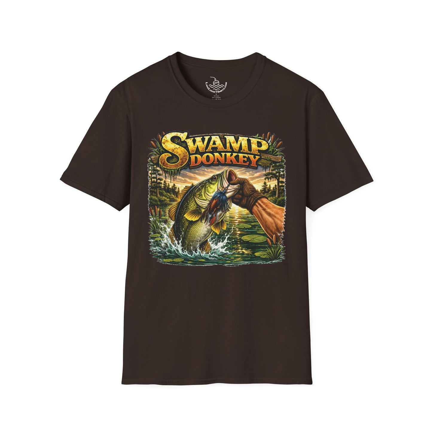 Swamp Donkey Bass Fishing Funny T-Shirt Ultra Soft | Vintage Largemouth Angler Shirt Father's Day