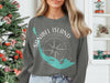 Grey sweatshirt with Sanibel Island Florida map and compass design.