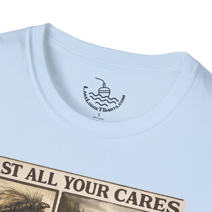 Fly Fishing Cast All Your Cares Upon the Lord Scripture T-Shirt | 1 Peter 5:7 Bible Verse for Fisherman, Father's Day