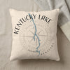 Pillow with "Kentucky Lake" text, compass rose, and lake outline.