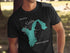 Black t-shirt with "Lake Union Washington" map and compass design.