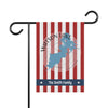 Garden flag with red and white stripes, Watson Lake Arizona map, and "The Smith Family" text.
