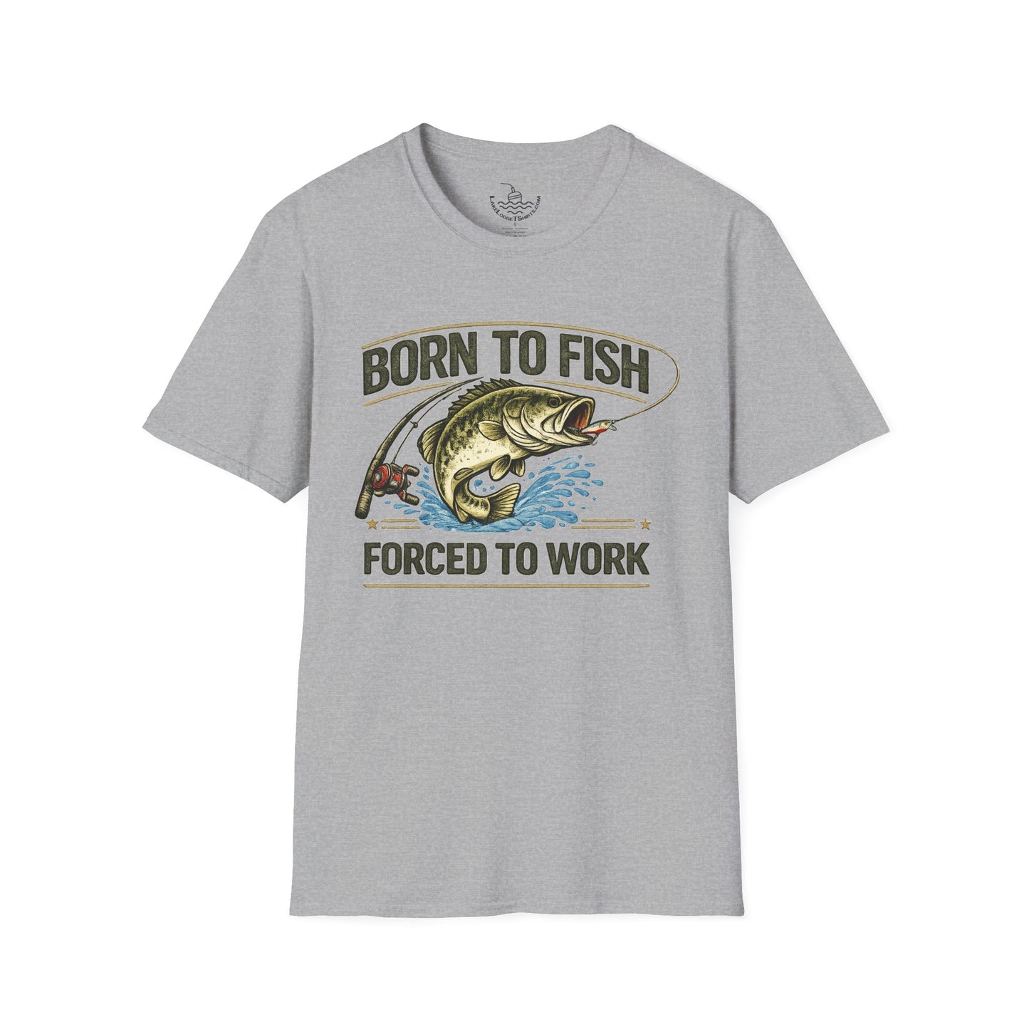Born to Fish Forced to Work Shirt, Funny Fishing Tee, Fisherman Angler Funny Shirt, Father's Day, Grandpa, New Job Gift