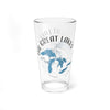 Clear glass pint with blue Great Lakes map and "The Great Lakes" text.