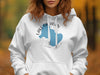 White hoodie with Lake Calhoun Georgia map and compass graphic on chest.