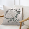 Pillow with map of Possum Kingdom Lake, Texas and compass rose design.