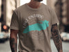 T-shirt with turquoise Lake Ontario map design and compass.