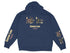 Navy blue hoodie with Canyon Lake Texas graphics on front and sleeves.