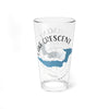Glass with "Lake Crescent Washington" text, compass design, and blue lake outline.