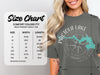 Comfort Colors 1717 heavyweight adult tee size chart with length and width measurements.