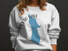 White sweatshirt with Peyto Lake map graphic and compass rose.