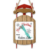 Sled ornament with "Merry Christmas From Hudson Lake" text and a turquoise lake outline.