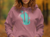 Dusty rose hoodie with Lake George Florida map and compass graphic.