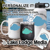 Mug, tumbler, water bottle, and sticker with Lake Pontchartrain design.