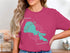 T-shirt with Clear Lake California map graphic and compass rose.