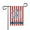 Garden flag with red and white stripes, Chain O'Lakes map, and "The Smith Family" text.