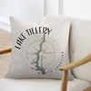 Pillow with Lake Tillery map and compass graphic, North Carolina.