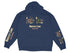 Navy hoodie with "Bartlett Lake Arizona" graphic and nautical designs on front and sleeves.