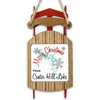 Red and wood sled ornament with "Merry Christmas From Center Hill Lake".