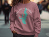 Lake Ray Hubbard Texas map and compass graphic on a rose pink sweatshirt.