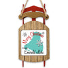 Sled ornament with "Merry Christmas From Emerald Lake" and snowflakes.